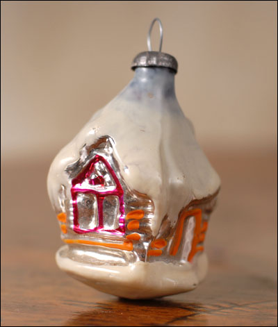 Antique Christmas ornament PEASANT HUT