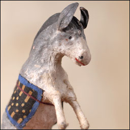 Antique Christmas ornament cotton DONKEY