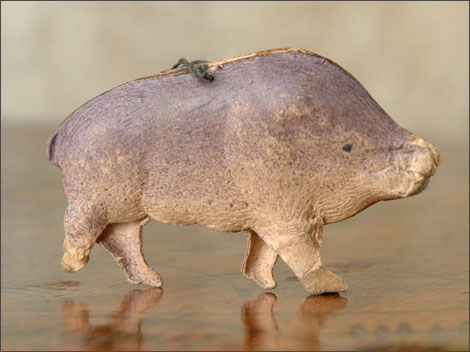 Antique German Dresden Christmas ornament BOAR