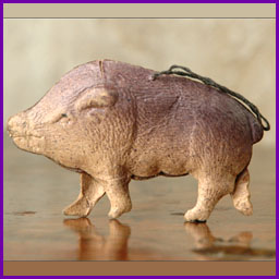 Antique German Dresden Christmas ornament BOAR
