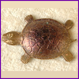 Antique German Dresden Christmas ornament TURTLE