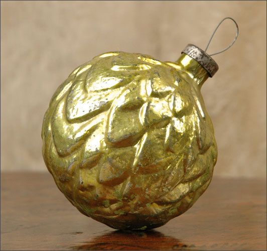 Antique Christmas Kugel ornament ARTICHOKE