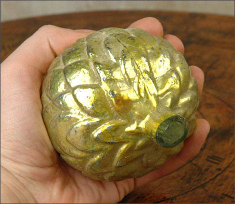 Antique Christmas Kugel ornament ARTICHOKE