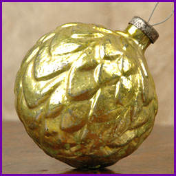 Antique Christmas Kugel ornament ARTICHOKE