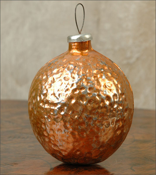 Antique Christmas Kugel ornament ORANGE