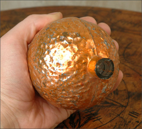 Antique Christmas Kugel ornament ORANGE