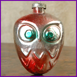 Antique Christmas Kugel ornament OWL