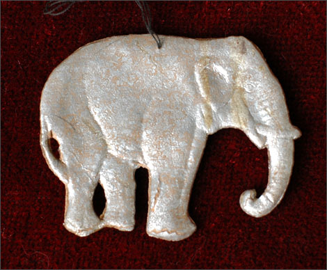 Antique Christmas Dresden ornament ELEPHANT