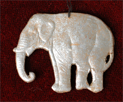 Antique Christmas Dresden ornament ELEPHANT