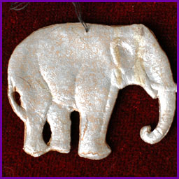 Antique Christmas Dresden ornament ELEPHANT