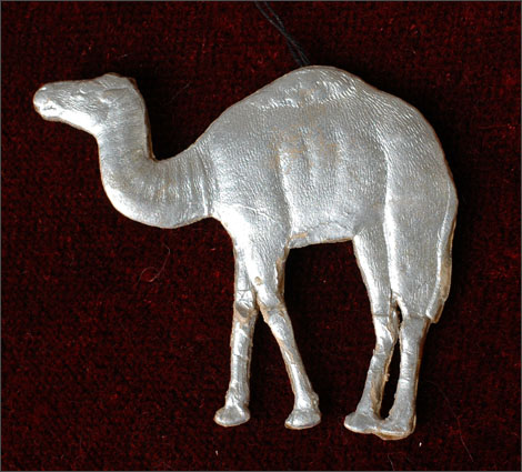 Antique Christmas Dresden ornament CAMEL