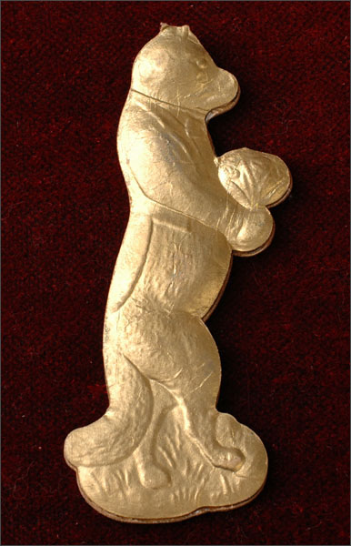 Antique Christmas ornament WOLF With FLOWERS