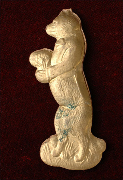 Antique Christmas ornament WOLF With FLOWERS