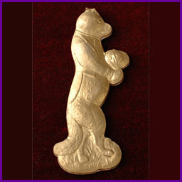 Antique Christmas ornament WOLF With FLOWERS