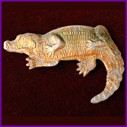 Antique Christmas Dresden ornament CROCODILE