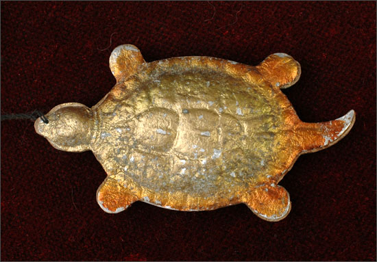 Antique Christmas Dresden ornament TURTLE