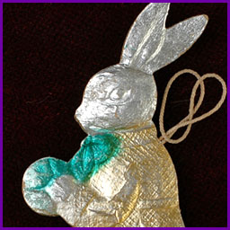 Antique Christmas ornament RABBIT With BALL