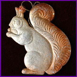 Antique Christmas ornament SQUIRREL With NUT