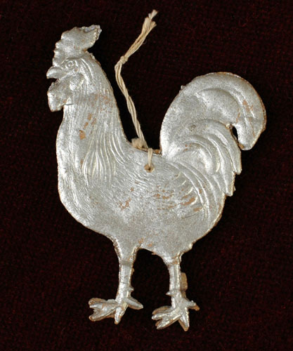 Antique Christmas Dresden ornament ROOSTER