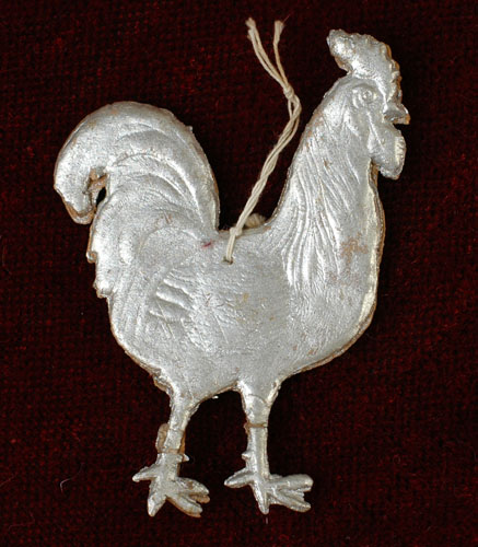Antique Christmas Dresden ornament ROOSTER