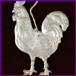 Antique Christmas Dresden ornament ROOSTER