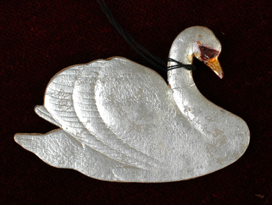 Antique Christmas Dresden ornament SWAN