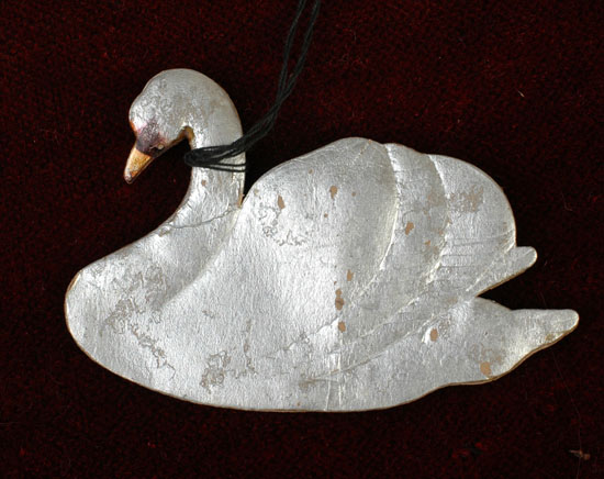 Antique Christmas Dresden ornament SWAN