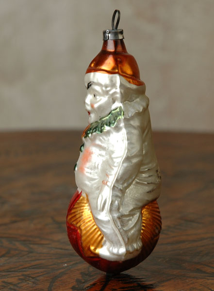 Antique German Christmas ornament CLOWN on COMET