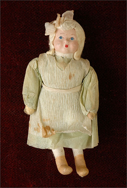 Antique Christmas ornament GIRL in Traditional Dress