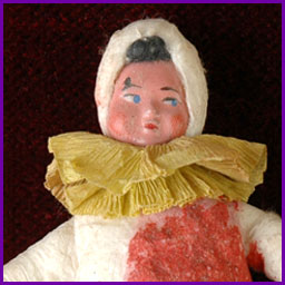 Antique Christmas cotton ornament CLOWN