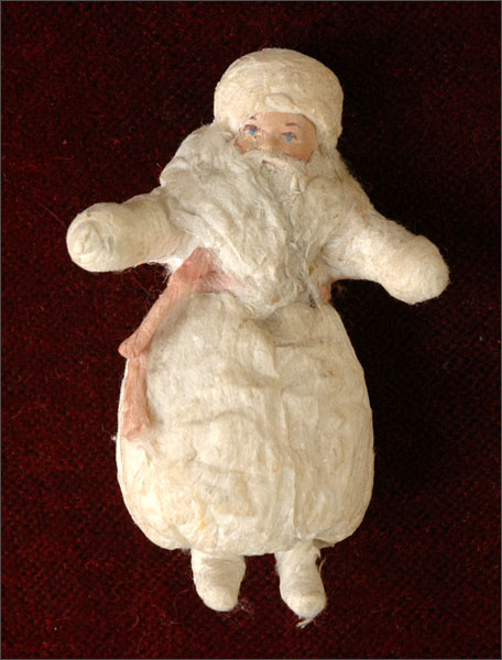 Antique Christmas cotton ornament Russian SANTA