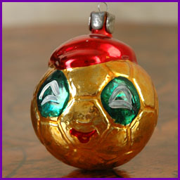 Antique Christmas ornament SOCCER BALL