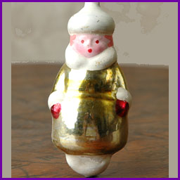 Antique Christmas ornament WOMAN in WINTER DRESS