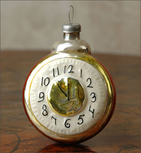 Antique CHRISTMAS ornament CLOCK