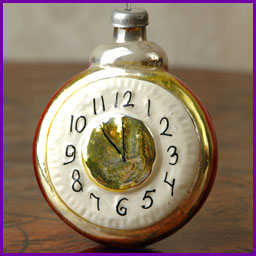 Antique CHRISTMAS ornament CLOCK