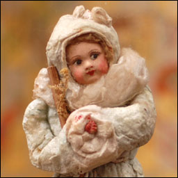 Antique Christmas ornament SNOWGIRL