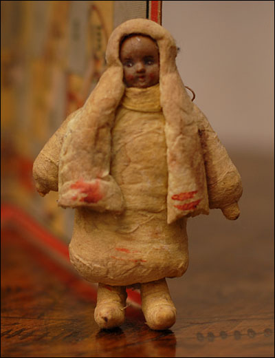 Antique Christmas ornament ESKIMO GIRL
