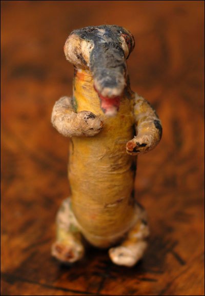 Antique Christmas ornament cotton CROCODILE