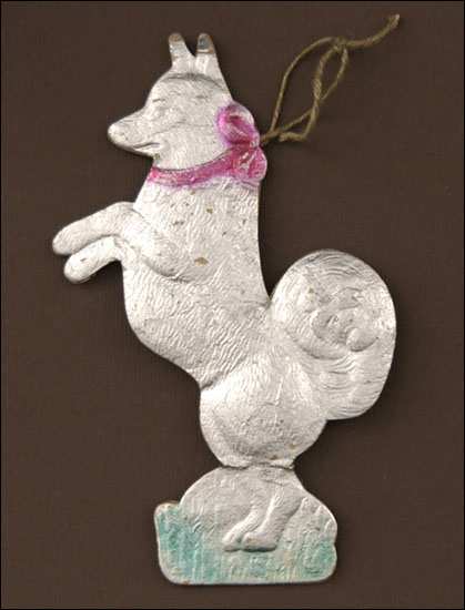 Antique Christmas ornament BEGGING DOG