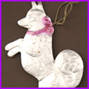 Antique Christmas ornament BEGGING DOG