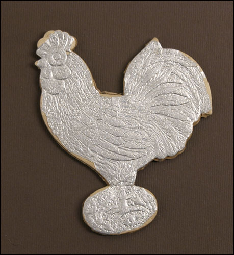 Antique Dresden Christmas ornament ROOSTER