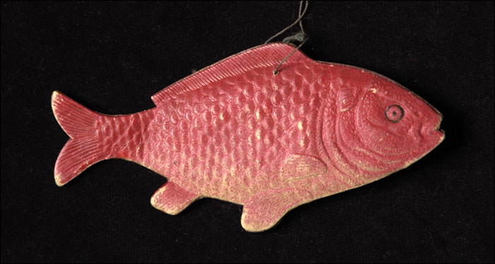 Antique Dresden Christmas ornament CARP FISH