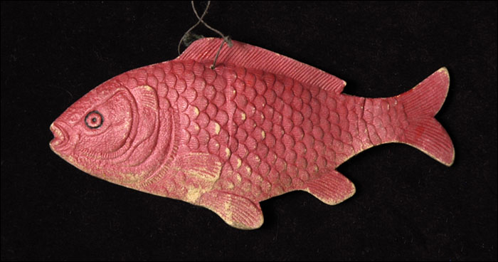 Antique Dresden Christmas ornament CARP FISH