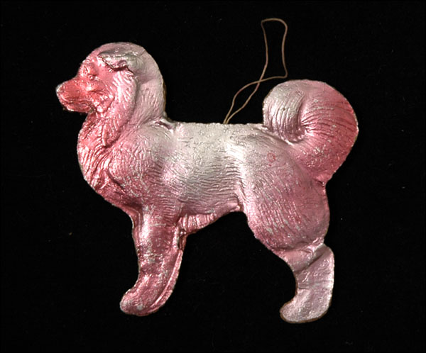 Antique Dresden Christmas ornament DOG