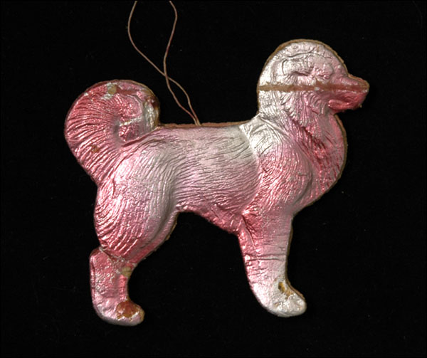 Antique Dresden Christmas ornament DOG