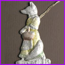 Antique Christmas ornament FOX with BASKET