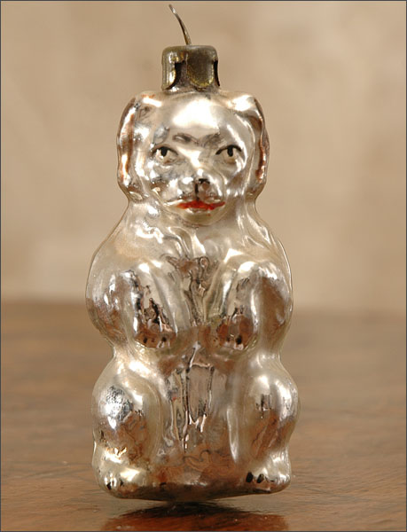 Antique Christmas ornament BEGGING DOG