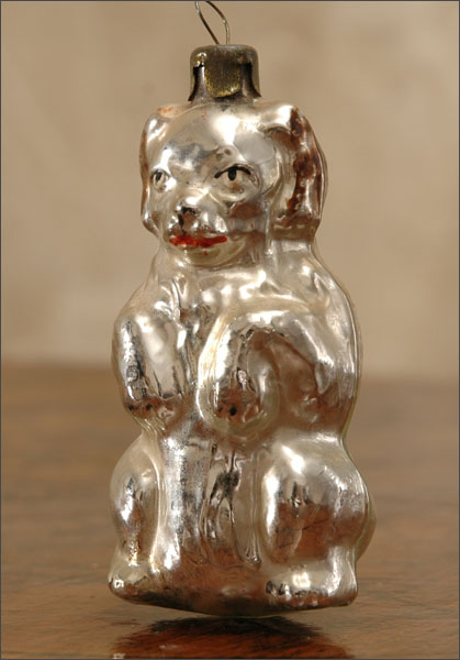 Antique Christmas ornament BEGGING DOG
