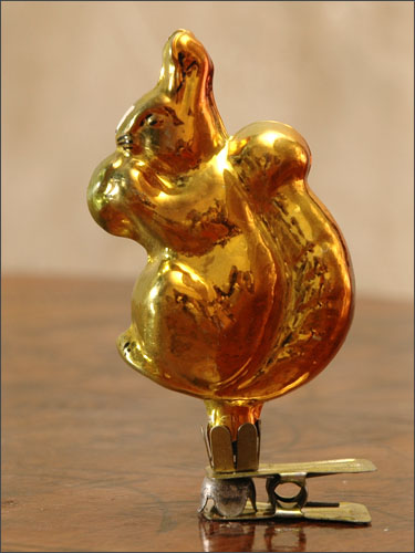 Antique Christmas ornament SQIURREL WITH NUT