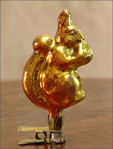 Antique Christmas ornament SQIURREL WITH NUT